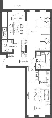 2-комнатная 70.25 м² в ЖК Happy House от 35 900 грн/м², Киев