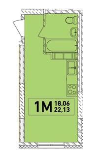 1-комнатная 22.15 м² в ЖК Lego House от 15 600 грн/м², Киев