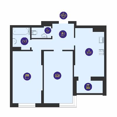 2-комнатная 66.48 м² в ЖК Отрада от 23 015 грн/м², Киев