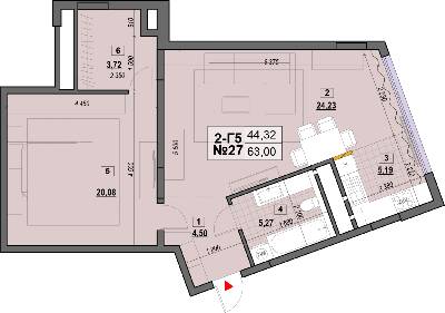 1-кімнатна 63 м² в ЖК Клубний від 28 000 грн/м², Київ