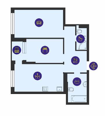 2-комнатная 67.92 м² в ЖК Урловский-1 от 29 850 грн/м², Киев