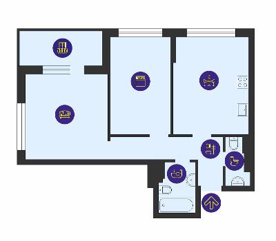 2-комнатная 66.29 м² в ЖК Урловский-1 от 30 906 грн/м², Киев