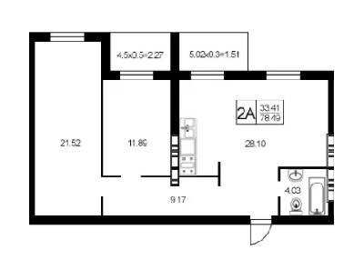 2-комнатная 78.49 м² в ЖК Павленко Холл от 20 500 грн/м², Киев