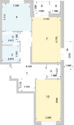 2-комнатная 68.88 м² в ЖК Голосеевская Долина от 23 200 грн/м², Киев