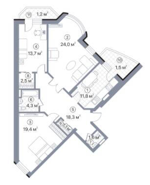 3-комнатная 99.4 м² в ЖК Киевский Шлях от 15 600 грн/м², г. Борисполь