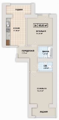 2-кімнатна 65.8 м² в ЖК Містечко Козацьке від 12 300 грн/м², Івано-Франківськ