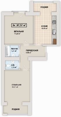 2-кімнатна 67.6 м² в ЖК Містечко Козацьке від 12 300 грн/м², Івано-Франківськ