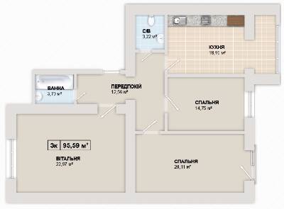 3-кімнатна 95.6 м² в ЖК Містечко Козацьке від 12 300 грн/м², Івано-Франківськ