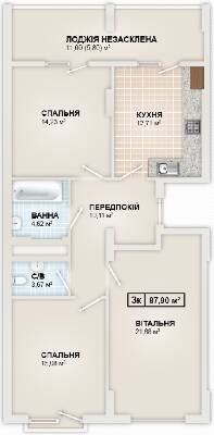 3-комнатная 87.9 м² в ЖК HydroPark DeLuxe от 22 000 грн/м², Ивано-Франковск