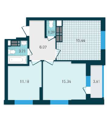 2-кімнатна 58.76 м² в ЖК GENESIS від 32 490 грн/м², Київ