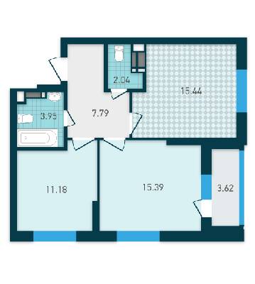 2-кімнатна 59.41 м² в ЖК GENESIS від 30 870 грн/м², Київ