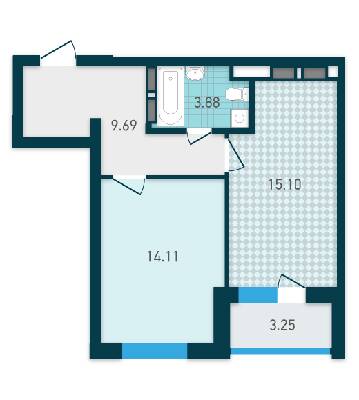 1-кімнатна 46.03 м² в ЖК GENESIS від 31 530 грн/м², Київ