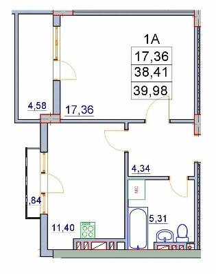 1-комнатная 39.98 м² в ЖК Вишневий от 12 000 грн/м², Ивано-Франковск