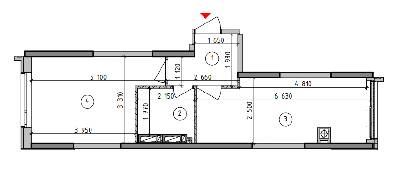 1-комнатная 38.21 м² в ЖК Оптимісто от 19 500 грн/м², с. Гатное
