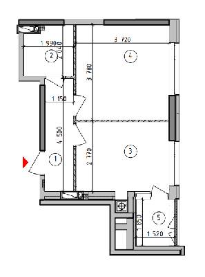 1-комнатная 36.26 м² в ЖК Оптимісто от 19 500 грн/м², с. Гатное