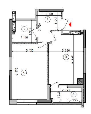 1-комнатная 40.96 м² в ЖК Оптимісто от 25 500 грн/м², с. Гатное