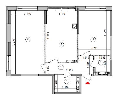 2-комнатная 65.57 м² в ЖК Оптимісто от 24 000 грн/м², с. Гатное