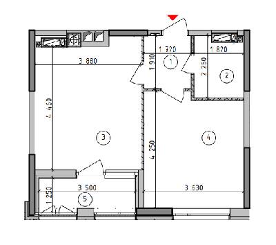 1-комнатная 44.06 м² в ЖК Оптимісто от 25 500 грн/м², с. Гатное