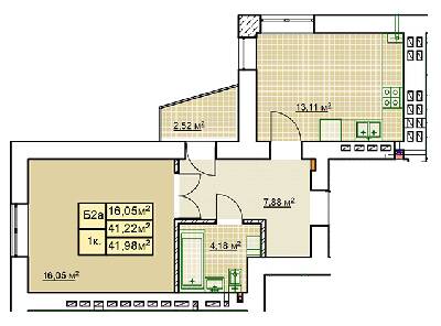 1-кімнатна 41.98 м² в ЖК Millennium від 12 400 грн/м², Івано-Франківськ