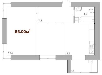 2-комнатная 55 м² в ЖК Опрышевская Слобода от 10 250 грн/м², Ивано-Франковск