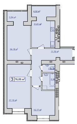 3-кімнатна 76.89 м² в ЖК Парковий маєток від 9 600 грн/м², Івано-Франківськ