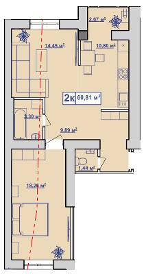 2-кімнатна 60.81 м² в ЖК Парковий маєток від 11 000 грн/м², Івано-Франківськ