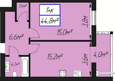 1-кімнатна 44.8 м² в ЖК Паркове містечко від 15 300 грн/м², Івано-Франківськ
