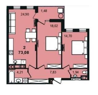 2-комнатная 73.08 м² в ЖК Tiffany apartments от 31 050 грн/м², Львов