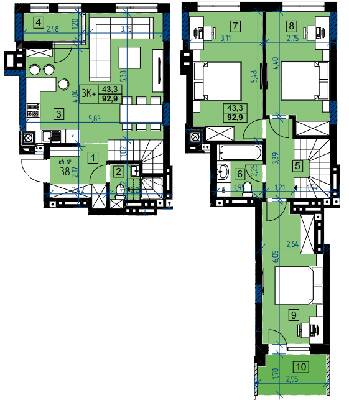 Двухуровневая 92.9 м² в ЖК Auroom City от 21 100 грн/м², Львов