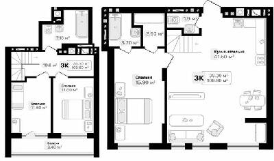Двухуровневая 109.6 м² в ЖК Auroom City от 21 100 грн/м², Львов