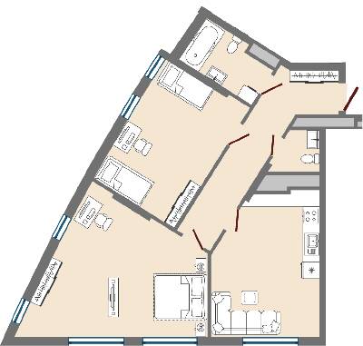 2-комнатная 81.62 м² в ЖК Greenville Park Lviv от 24 400 грн/м², Львов