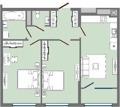 2-комнатная 68.11 м² в ЖК Greenville Park Lviv от 24 500 грн/м², Львов