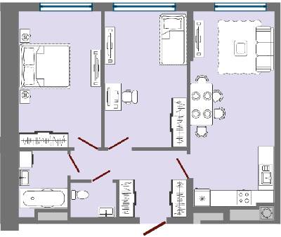 2-комнатная 68.22 м² в ЖК Greenville Park Lviv от 24 950 грн/м², Львов