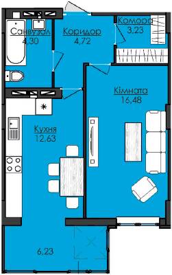 1-комнатная 47.59 м² в ЖК R2 Residence от 24 550 грн/м², Львов