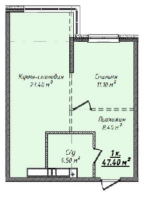1-кімнатна 47.4 м² в ЖК Mandarin ART від 31 500 грн/м², Одеса