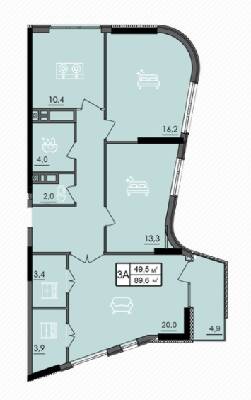 3-кімнатна 89.6 м² в ЖК Лісопарковий від 22 000 грн/м², Вінниця