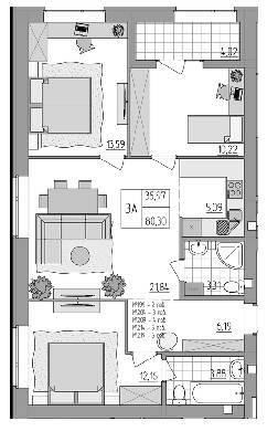 3-кімнатна 80.3 м² в ЖК Синергія Light від 12 900 грн/м², Рівне