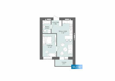 1-кімнатна 36.77 м² в ЖК West Towers від 21 100 грн/м², Ужгород