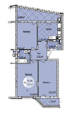 3-комнатная 103.57 м² в ЖК Imperial Park Avenue от застройщика, Черновцы