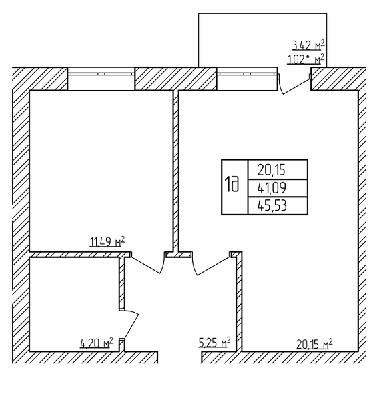 1-комнатная 45.53 м² в ЖК Мичурина от 17 000 грн/м², с. Агрономичное