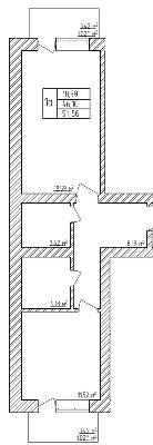 1-комнатная 51.56 м² в ЖК Мичурина от 15 000 грн/м², с. Агрономичное