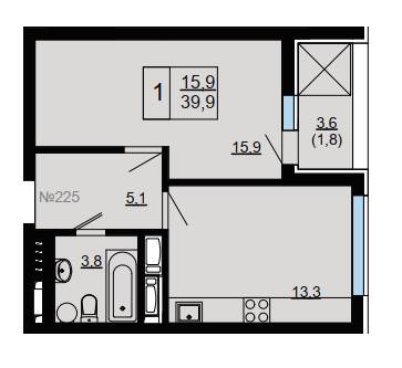 1-комнатная 39.9 м² в ЖК Paradise Avenue от 20 000 грн/м², с. Крюковщина