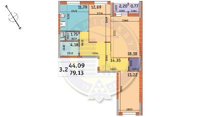 3-комнатная 79.13 м² в ЖК Пектораль от 23 152 грн/м², Киев