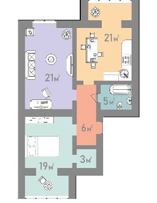 2-комнатная 75 м² в ЖК Евромисто от 18 500 грн/м², с. Крюковщина