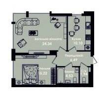 2-кімнатна 62.43 м² в ЖК Кокос Авеню від 16 000 грн/м², м. Южне