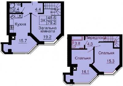 Двухуровневая 79.2 м² в ЖК Sofia Nova от 35 000 грн/м², с. Новоселки