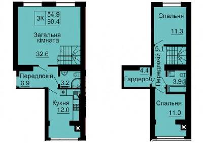 Двухуровневая 90.4 м² в ЖК Sofia Nova от 35 000 грн/м², с. Новоселки