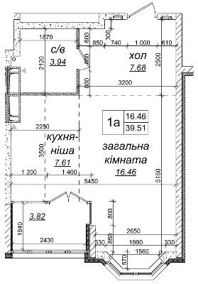 1-кімнатна 39.51 м² в ЖК Одеський бульвар від 21 500 грн/м², с. Новосілки
