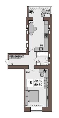 1-кімнатна 50.6 м² в ЖК Шоколад від 15 100 грн/м², Рівне