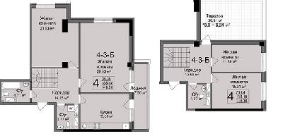 Двухуровневая 148.38 м² в ЖК Люксембург от 46 000 грн/м², Харьков